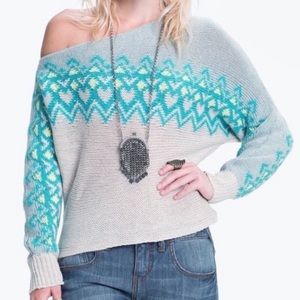 Free People Heart Isle Off Shoulder Knit Sweater